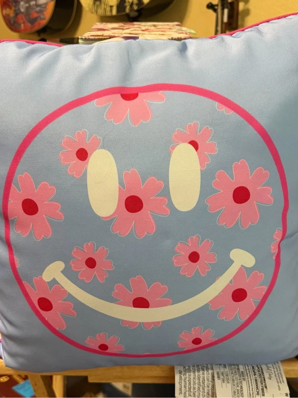 Positive Vibes / Smiley Face Decorative Throw Pillow